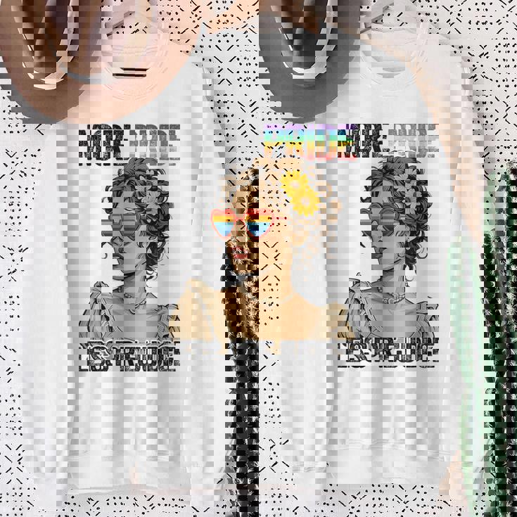 More Pride Less Prejudice Lgbt Pride Month Gay Pride Lesbian Sweatshirt Gifts for Old Women