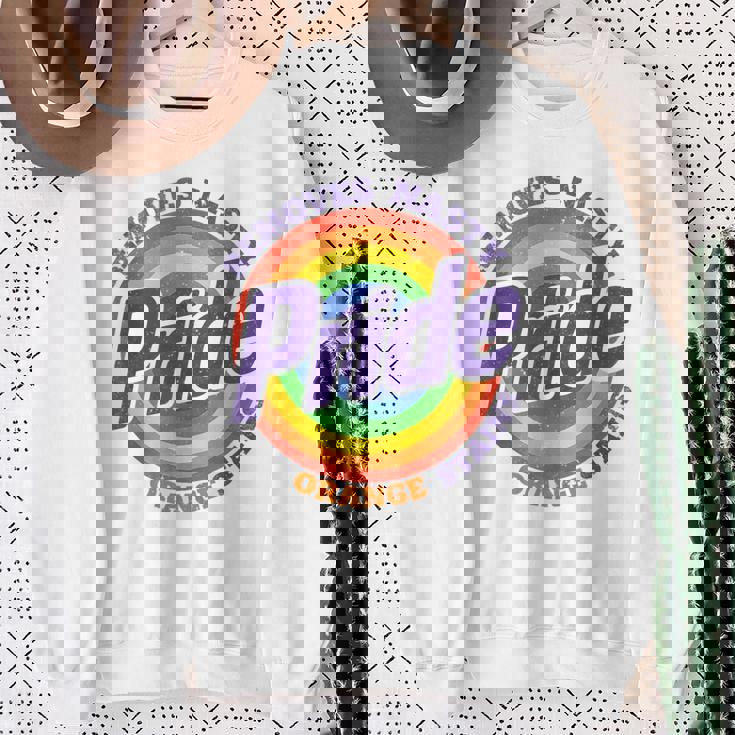 Pride Removes Nasty Orange Stains Pride Month Lgbtq Retro Sweatshirt Gifts for Old Women