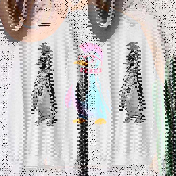 Punkuin 面白い パンクロック パンクロック ペンギン 長袖tシャツ スウェットシャツ 年配の女性への贈り物