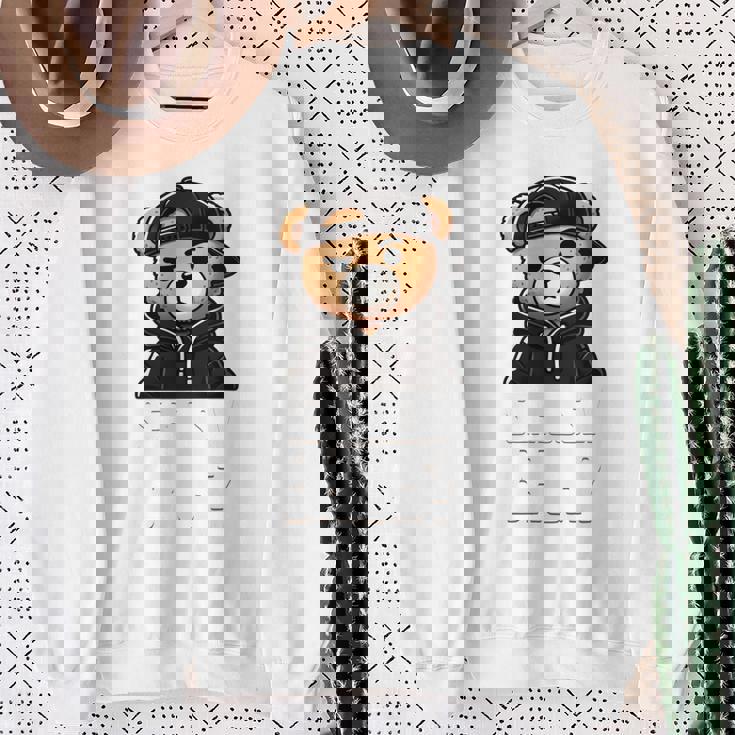 Seriously Bruh ヒップホップ テディベア ティーンエイジャー 男の子 ティーン 格言 長袖tシャツ スウェットシャツ 年配の女性への贈り物