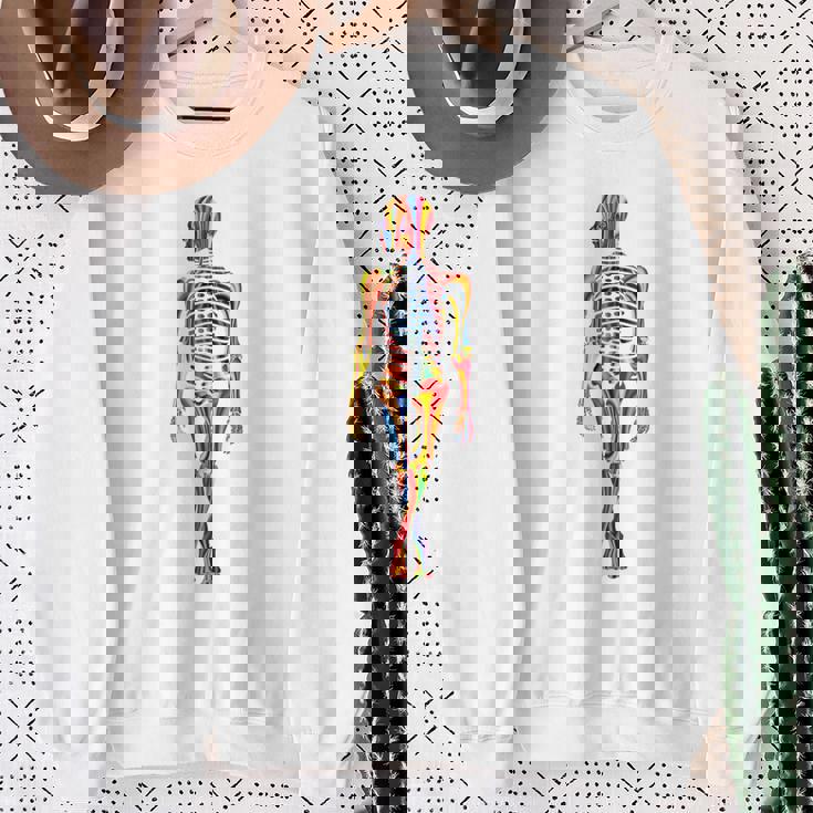 Skelleton カラフル ヒューマンアート 抽象 グラフィック スケルトン スウェットシャツ 年配の女性への贈り物