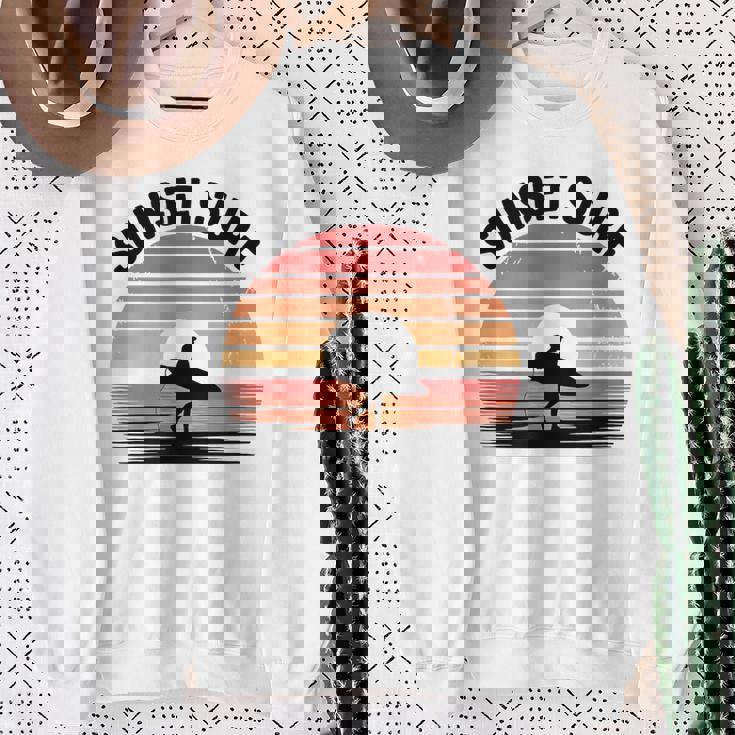 Sunseturf サーフボード ビンテージサーフィン サーファー用 スウェットシャツ 年配の女性への贈り物