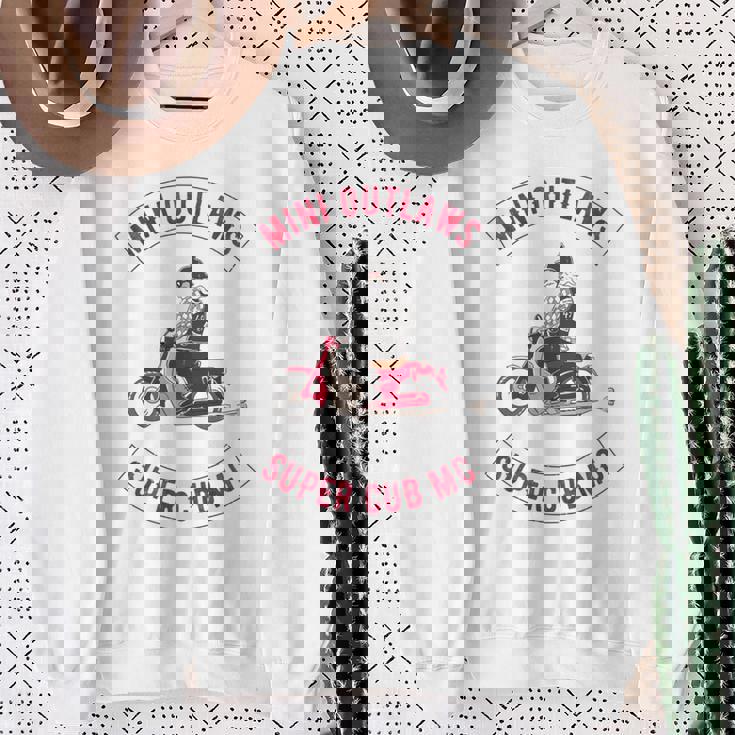 Super Cub スーパーカブ ミニモト 面白 ふざけ ネタ おもしろ バイク アウトロー バイカーギャング 長袖tシャツ スウェットシャツ 年配の女性への贈り物