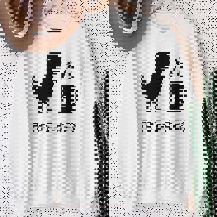 Tea Rex Pixel 8ビットゲーム恐竜 スウェットシャツ 年配の女性への贈り物