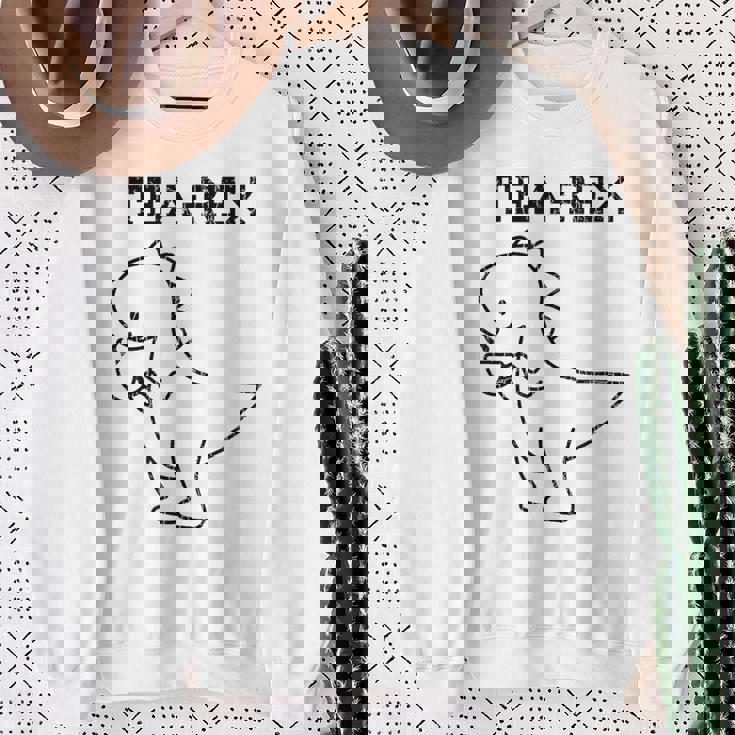 Tea-Rex おもしろドリンクグラフィック スウェットシャツ 年配の女性への贈り物