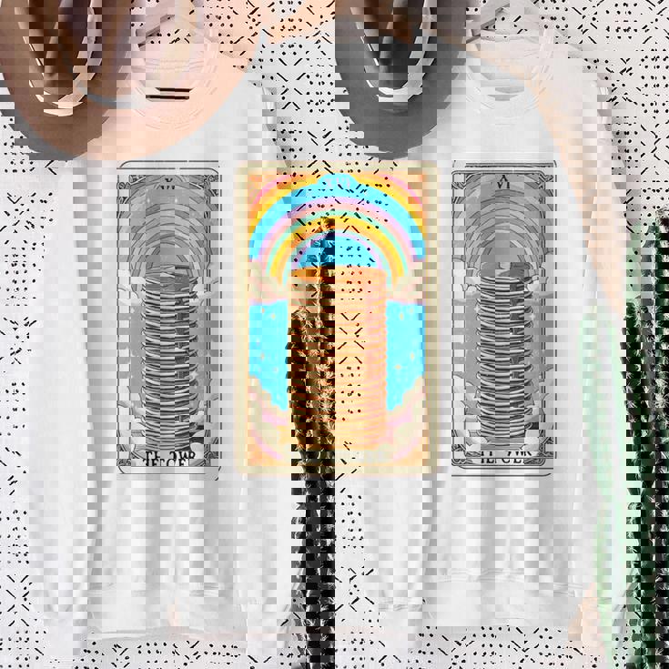 The Tower タロットカード パンケーキタワー 朝食愛好家 長袖tシャツ スウェットシャツ 年配の女性への贈り物