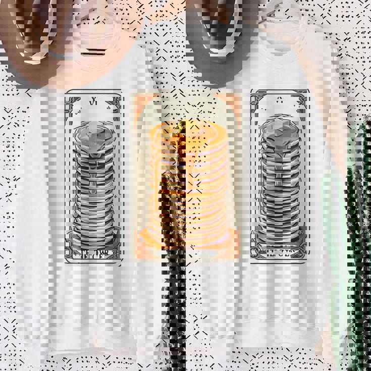 The Tower タロットカード パンケーキタワー 面白いパンケーキ スウェットシャツ 年配の女性への贈り物