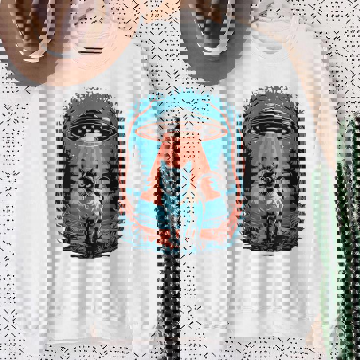 Ufo 猫誘拐 星空の下で スウェットシャツ 年配の女性への贈り物