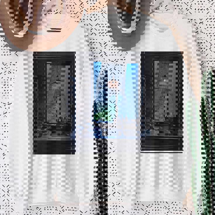 Window Light & Forestiew長袖フォトtシャツ 癒し・インテリア系アート-ユニセックスデザイン 長袖tシャツ スウェットシャツ 年配の女性への贈り物