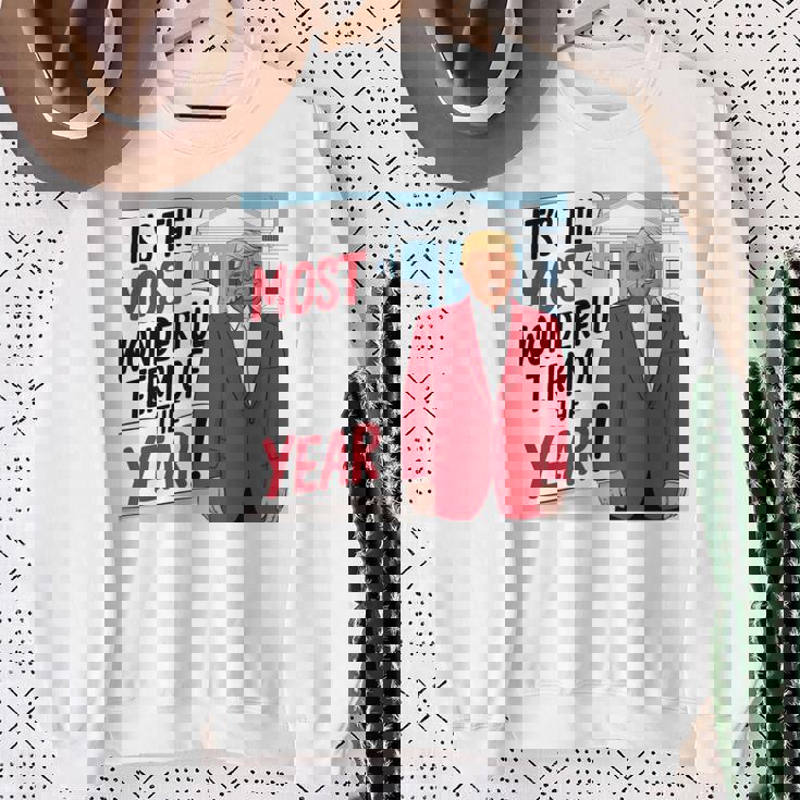 「今年一番素晴らしい言葉だ」トランプクリスマス 長袖tシャツ スウェットシャツ 年配の女性への贈り物