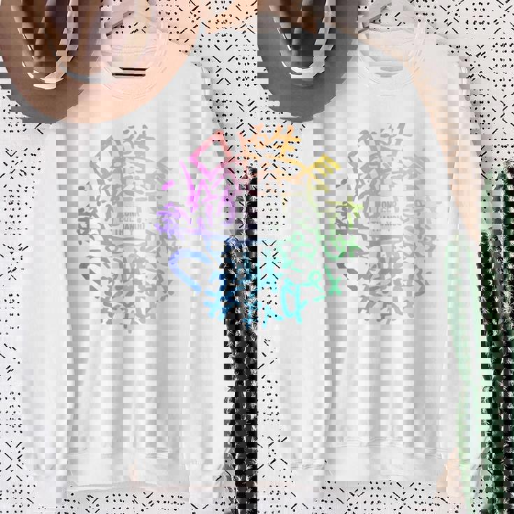 【あなたより長く 短歌ロゴ】 スウェットシャツ 年配の女性への贈り物