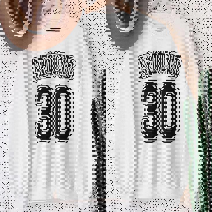 【バックプリント・背中側】Around 30 アラサー（三十歳 30才）ユニフォーム風 30代 誕生日プレゼント 面白 スウェットシャツ 年配の女性への贈り物