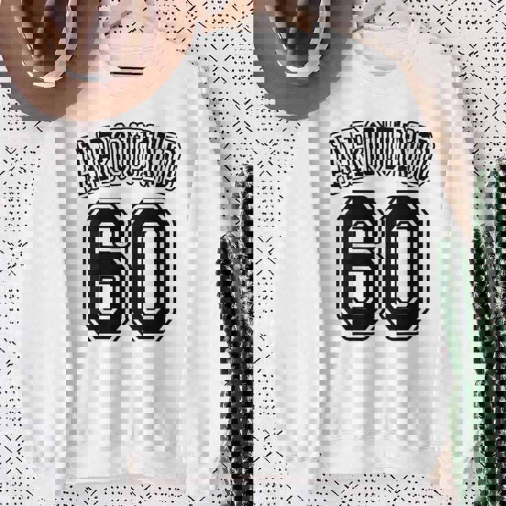 【バックプリント・背中側】Around 60 還暦 アラカン アラウンド 六十歳 お誕生日 60代 面白 スウェットシャツ 年配の女性への贈り物