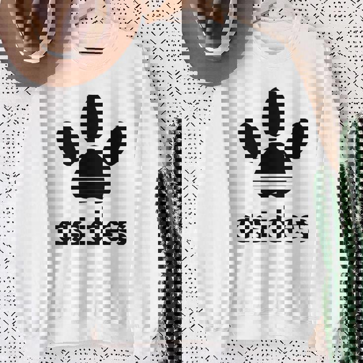 【バックプリント・背中側】Asides アシデス 足です。肉球です。【変なtシャツ屋】スポーツ ブランド パロディ 面白 長袖tシャツ スウェットシャツ 年配の女性への贈り物