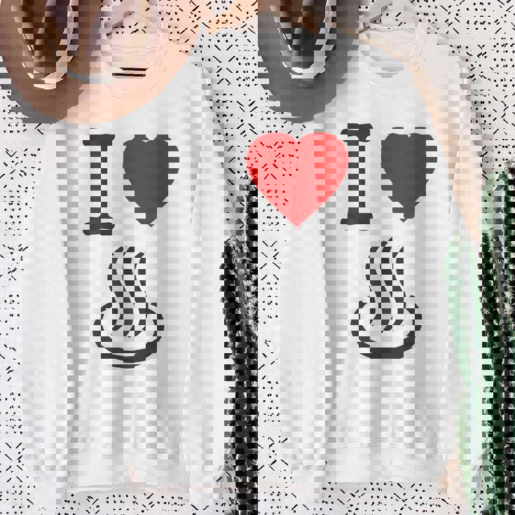 【バックプリント・背中側】アイラブ・温泉 マーク お風呂 銭湯 記号 お土産 旅行 ハート スタッフ 面白い スウェットシャツ 年配の女性への贈り物