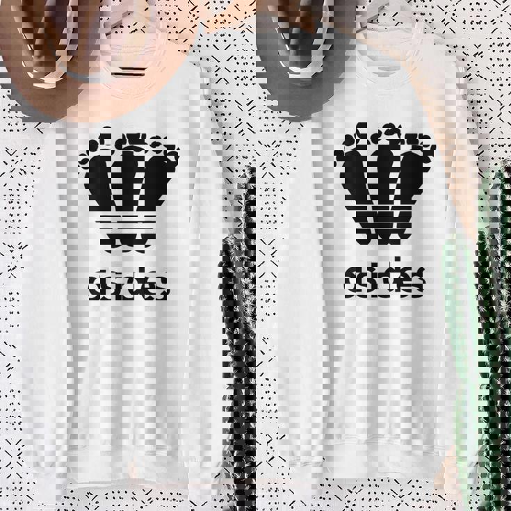 【バックプリント・背中側】アシデス Asides 足です。【変なデザイン屋さん】スポーツ ブランド パロディ 面白 スウェットシャツ 年配の女性への贈り物