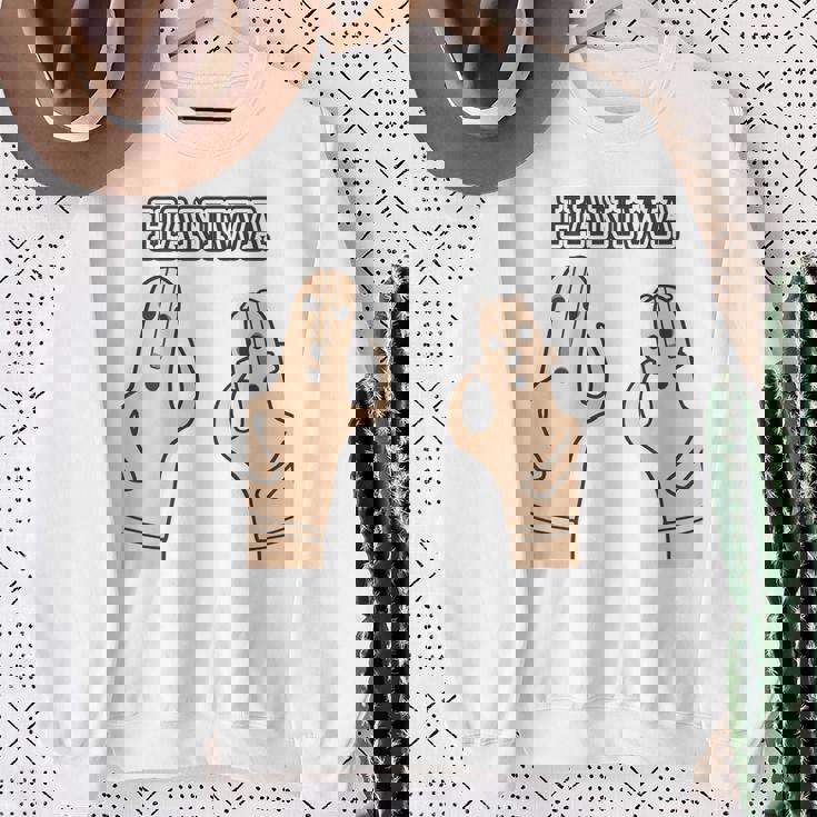 【バックプリント・背中側】ハニワ 埴輪 Haniwa『はろー』【踊る埴輪 男女】歴史土器 シンプル かわいい イラスト スウェットシャツ 年配の女性への贈り物