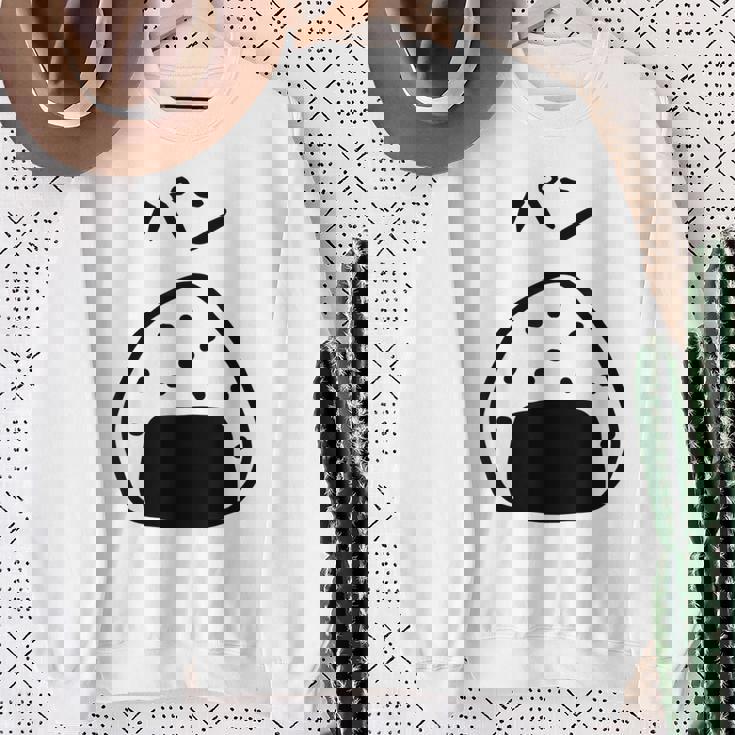 【パン】おにぎり、ご飯、白米、面白い、かわいい、受けターゲット、笑う、面白い スウェットシャツ 年配の女性への贈り物