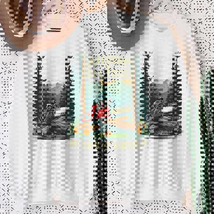 おもしろ林業チェーンソー 背の高い木 ワークアウト ロギング 生活 スウェットシャツ 年配の女性への贈り物