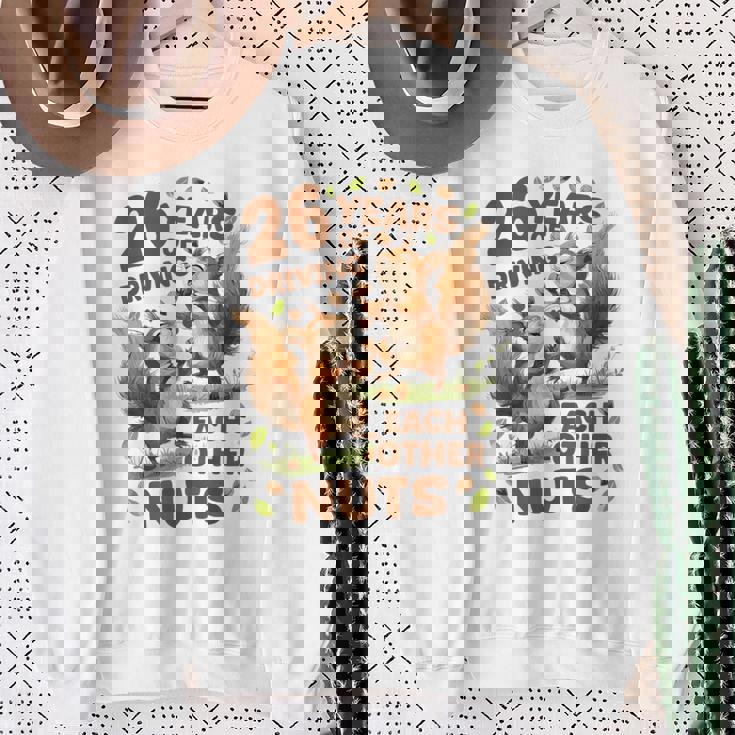 お互いの運転26年 ナッツ26周年 結婚26周年 スウェットシャツ 年配の女性への贈り物