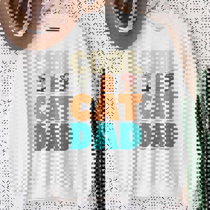 かっこいい猫お父さん面白い猫好きの男性 長袖tシャツ スウェットシャツ 年配の女性への贈り物