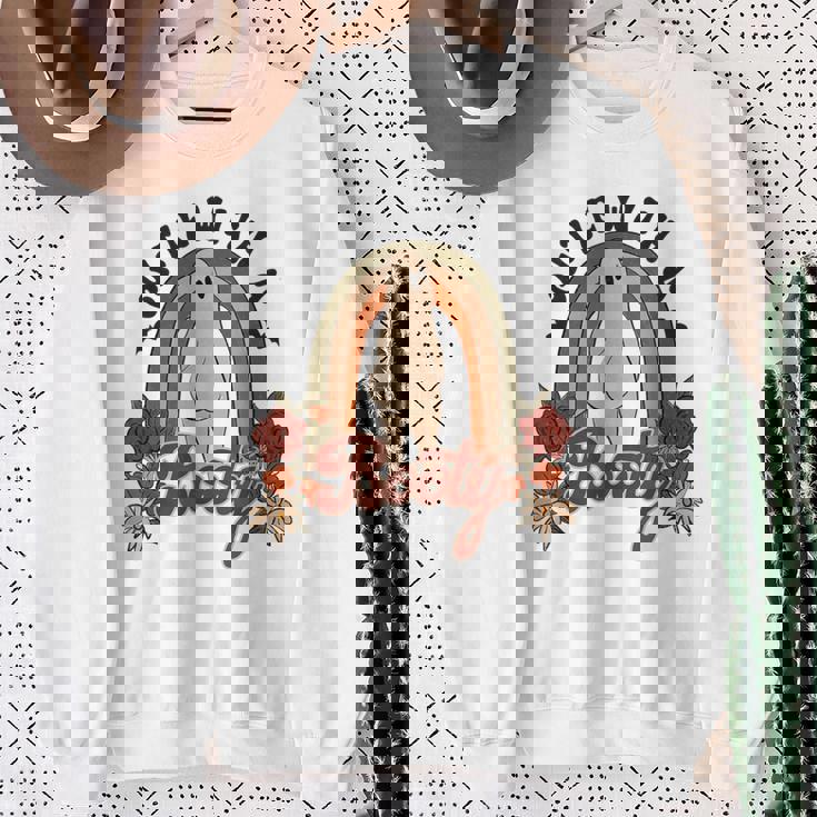 かわいいお尻 面白い ハロウィン ゴースト レトロ ヴィンテージ スタイル スウェットシャツ 年配の女性への贈り物