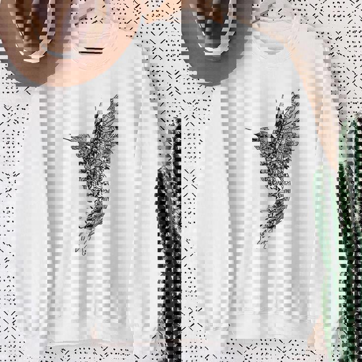 かわいいマンダラ ハチドリ レディース メンズ シャツ スウェットシャツ 年配の女性への贈り物