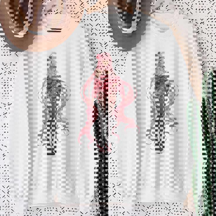 かわいい和風和風ピンク 長袖tシャツ スウェットシャツ 年配の女性への贈り物