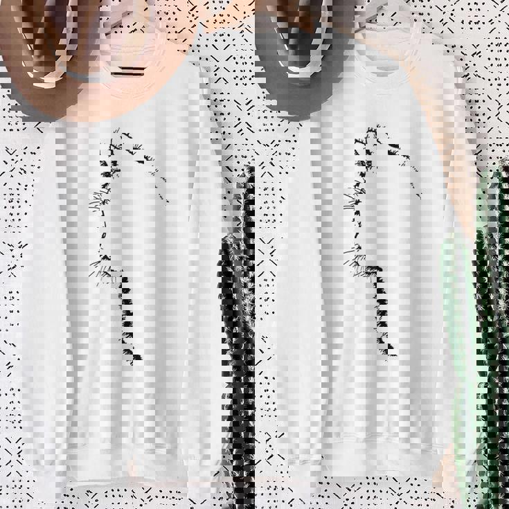 かわいい猫のシルエット スウェットシャツ 年配の女性への贈り物