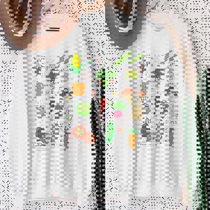 かわいい野菜 かわいい野菜 ヘルシーフード 食べる ビーガン スウェットシャツ 年配の女性への贈り物