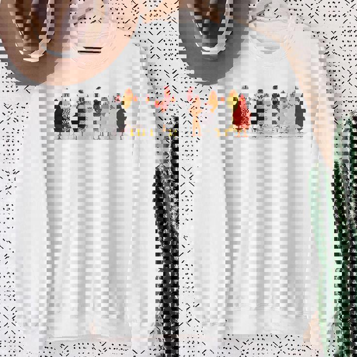 かわいい鶏 洋画 恋 春 パステル スウェットシャツ 年配の女性への贈り物