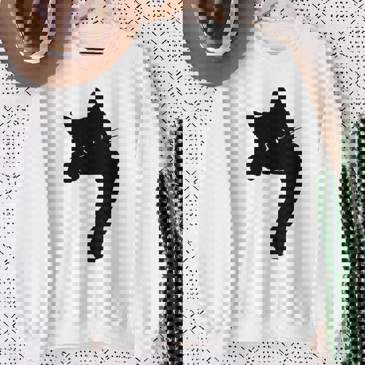 かわいい黒猫tシャツ ユニセックス スウェットシャツ 年配の女性への贈り物