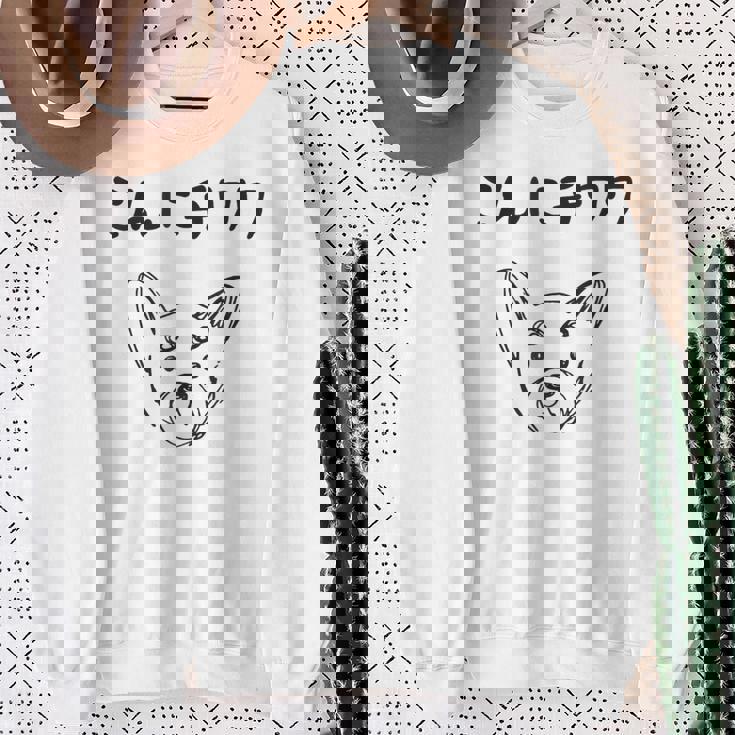 こんにチワワ 犬好き おもしろ ダジャレ 犬の飼い主 チワワ好き チワワの飼い主 おやじギャグ 愛犬家 チワワ スウェットシャツ 年配の女性への贈り物