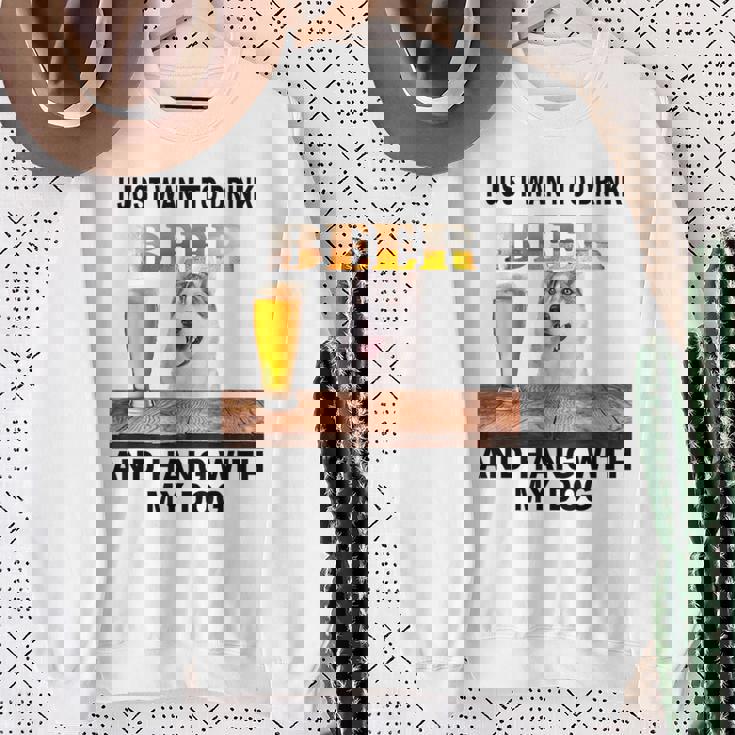 ただビール飲みたい&吊るしw おれのシベリアンハスキー スウェットシャツ 年配の女性への贈り物