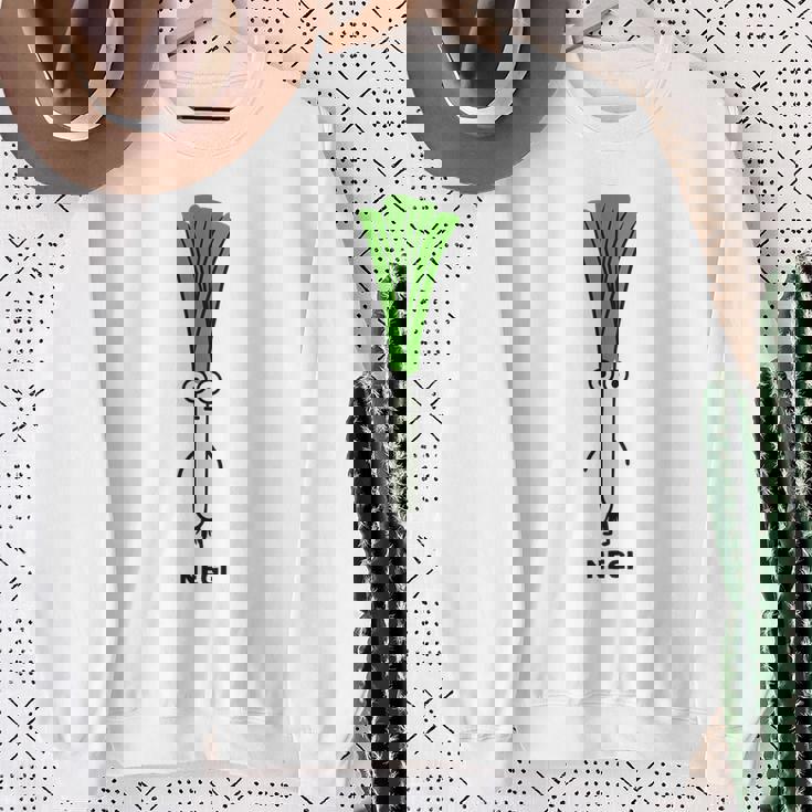 ねぎ 葱 顔 イラスト かわいい おもしろ 面白い 簡単 シンプル ゆるい 野菜 スウェットシャツ 年配の女性への贈り物