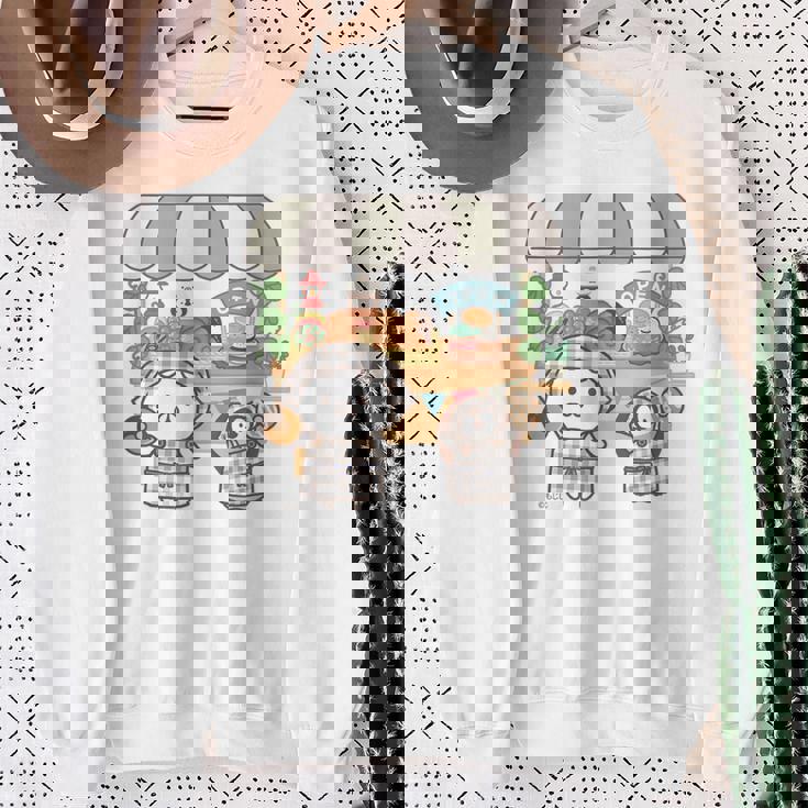 ねこぺん日和 ドーナツワゴン スウェットシャツ 年配の女性への贈り物