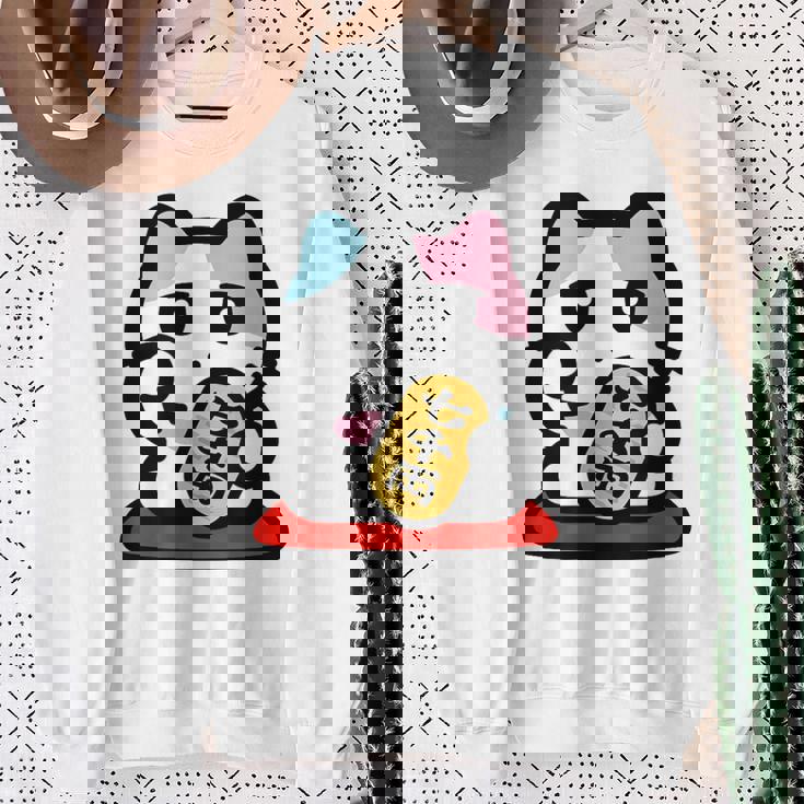 びーえするるる【Bsテレ東公式】まねきねこイラストtシャツ（ホワイト） スウェットシャツ 年配の女性への贈り物