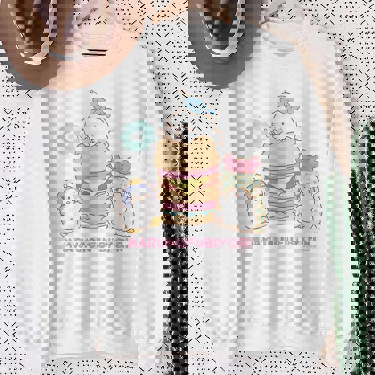 まるもふびより ハンバーガー スウェットシャツ 年配の女性への贈り物