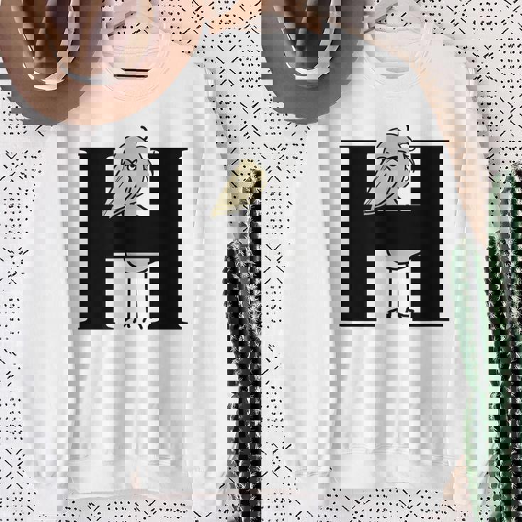 みんな大好きハシビロコウ 動かない鳥 はしび郎クラブ Hアルファベット ロゴ スウェットシャツ 年配の女性への贈り物