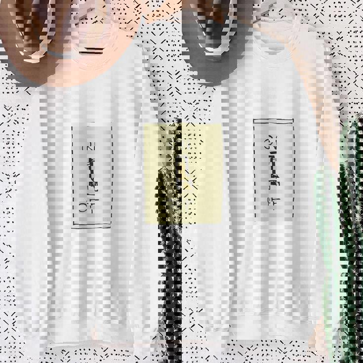 やる気スイッチ Off やる気スイッチ故障中 スイッチ おもしろ バックプリント 後ろプリント スウェットシャツ 年配の女性への贈り物