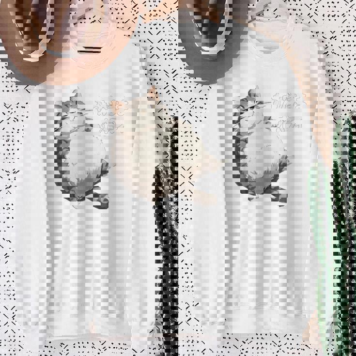 わがままボディ 猫 ねこ 太ったねこ ぽっちゃり 好ねこき かわいい おもしろ 面白い スウェットシャツ 年配の女性への贈り物