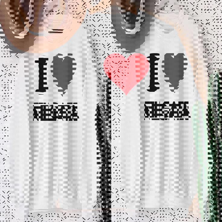 アイハート 新潟 日本 愛 日本土産 スウェットシャツ 年配の女性への贈り物