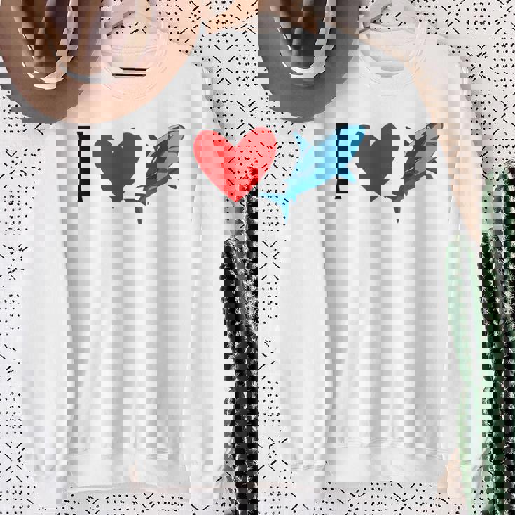 アイ・ラブ・シャークス スウェットシャツ 年配の女性への贈り物