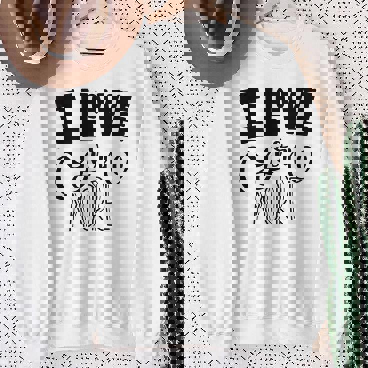 アイ・ラヴ・ユー 長袖tシャツ スウェットシャツ 年配の女性への贈り物