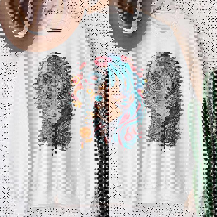 アニメ 漫画 モチーフ カラフル イラスト アニメ スウェットシャツ 年配の女性への贈り物