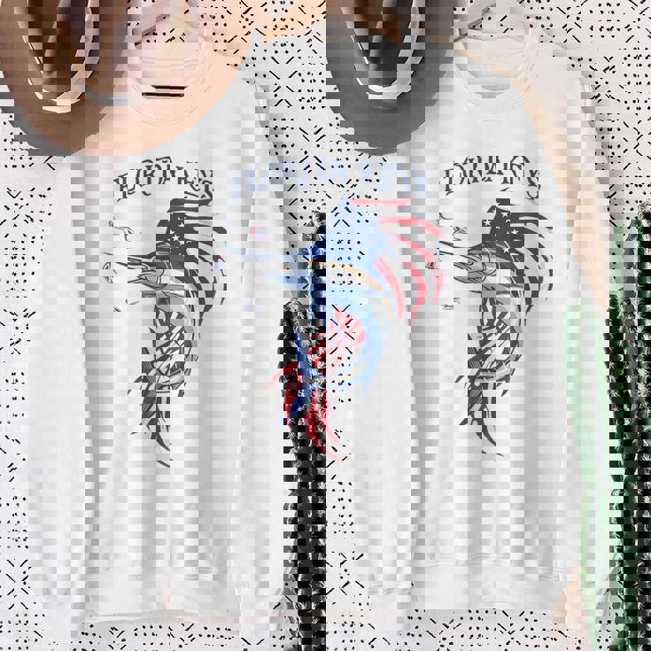 アメリカ国旗 愛国的 カジキ マーリン フロリダの鍵 スウェットシャツ 年配の女性への贈り物