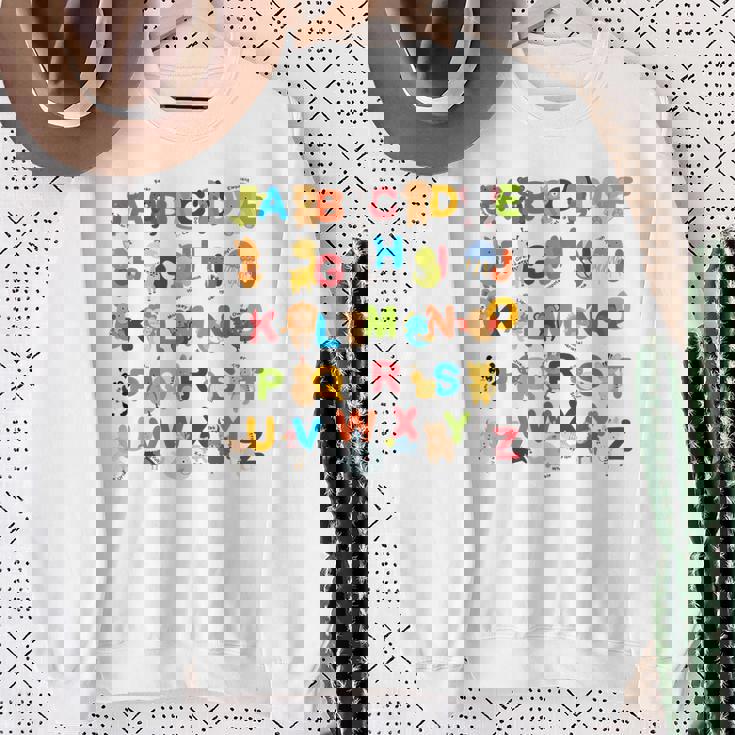 アルファベット動物学習abc キュート キッズ 教育 小道具 スウェットシャツ 年配の女性への贈り物