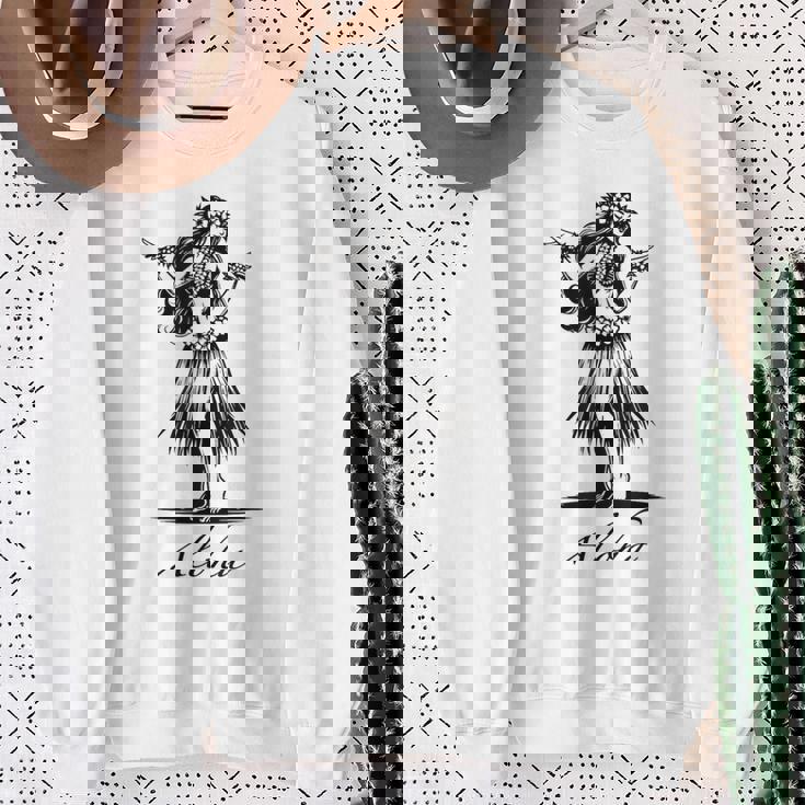 アロハ ハワイ ハワイアン ヴィンテージ ワヒネ フラダンス ダンサー ガール スウェットシャツ 年配の女性への贈り物