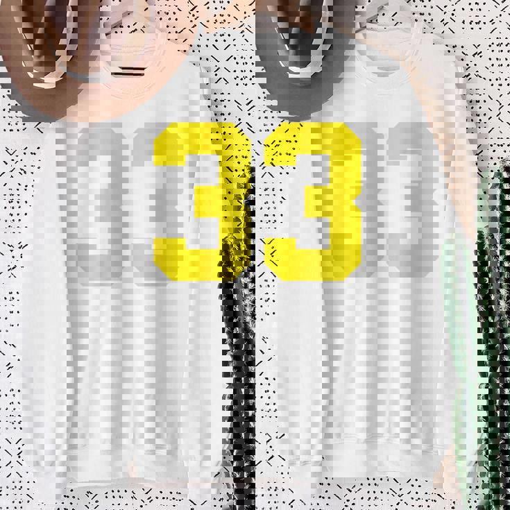 イエローナンバー33 背面 スポーツチーム ジャージ番号 スウェットシャツ 年配の女性への贈り物