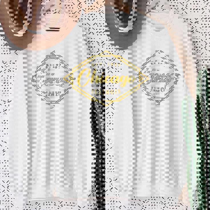 イリノイ州シカゴ-イリノイ州シカゴスタイル 長袖tシャツ スウェットシャツ 年配の女性への贈り物